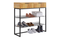 Обувница Классная 1 Черный Дуб крафт Акация с наполнением